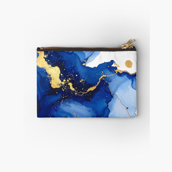 Item preview, Royal Blue and Gold Alcohol Ink Abstract designed and sold by BetweenForms.