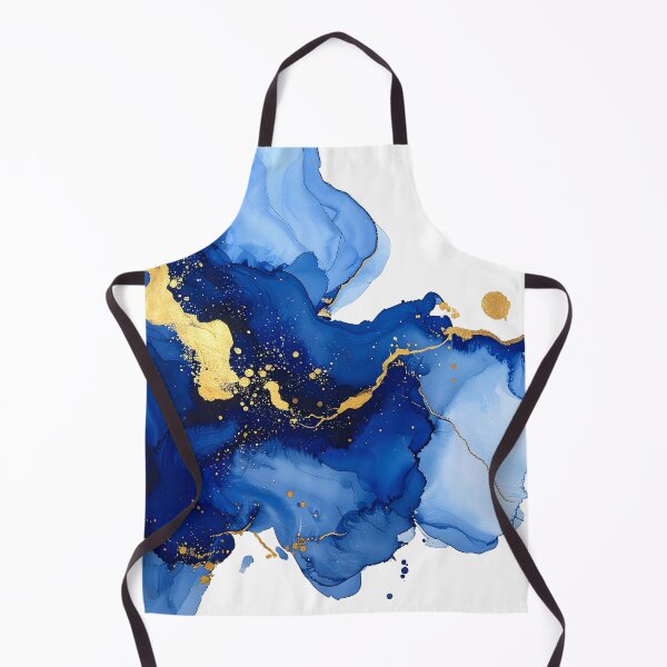 Item preview, Royal Blue and Gold Alcohol Ink Abstract designed and sold by BetweenForms.