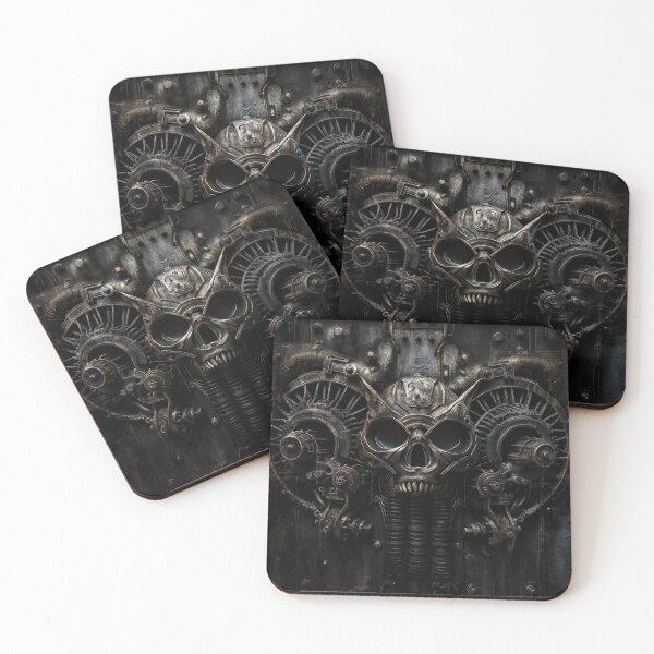 Item preview, Skull Metallic Industrial Relief Sculpture A1 designed and sold by CrumbBumStudio.