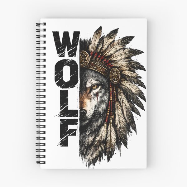 Item preview, Wolf Warrior Feather Headdress | Vintage Tribal Wolf T-Shirt Design PNG designed and sold by SupernovaNote.