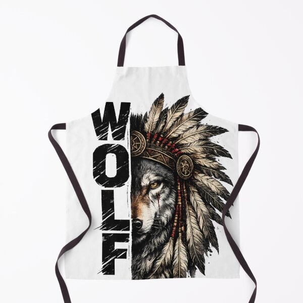 Item preview, Wolf Warrior Feather Headdress | Vintage Tribal Wolf T-Shirt Design PNG designed and sold by SupernovaNote.