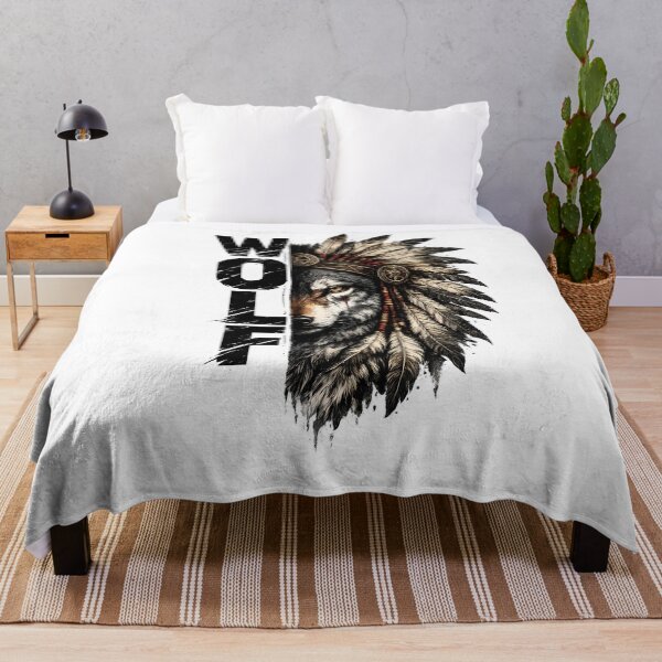 Item preview, Wolf Warrior Feather Headdress | Vintage Tribal Wolf T-Shirt Design PNG designed and sold by SupernovaNote.