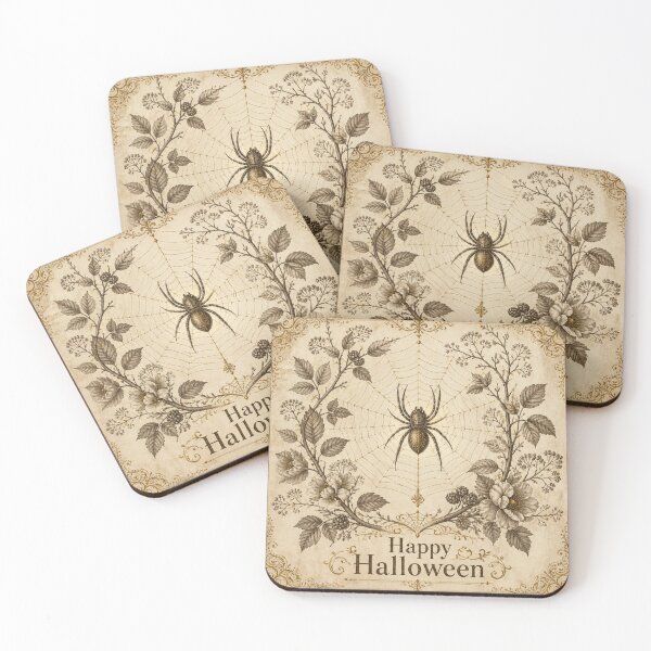 Artikelvorschau, Ivory Vintage Halloween Spider Web Design entworfen und verkauft von SunnyDesign82.