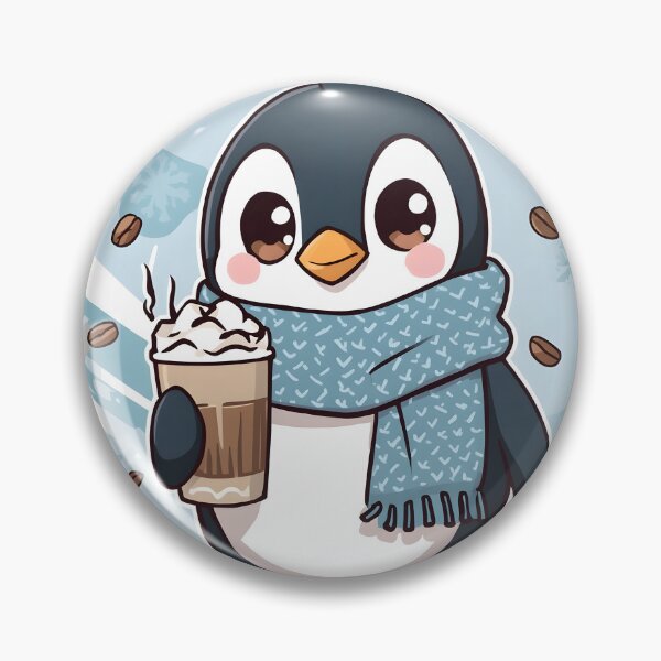 Item preview, Cute Coffee Penguin Sticker | Kawaii Winter Penguin with Latte | Cozy Penguin Illustration designed and sold by dreamz-world.