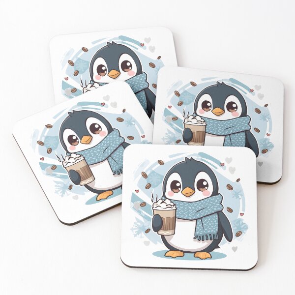 Item preview, Cute Coffee Penguin Sticker | Kawaii Winter Penguin with Latte | Cozy Penguin Illustration designed and sold by dreamz-world.