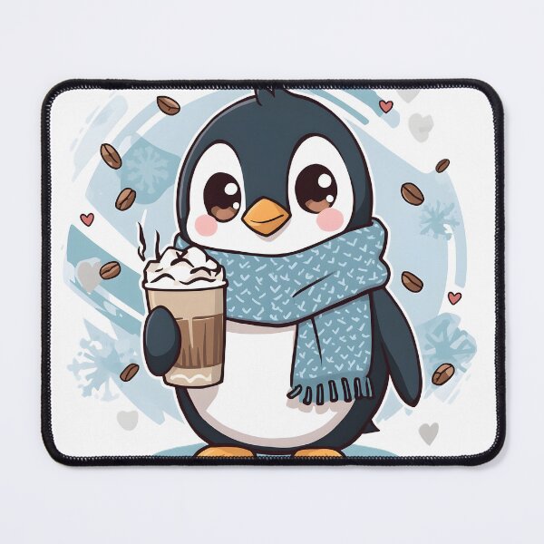 Item preview, Cute Coffee Penguin Sticker | Kawaii Winter Penguin with Latte | Cozy Penguin Illustration designed and sold by dreamz-world.