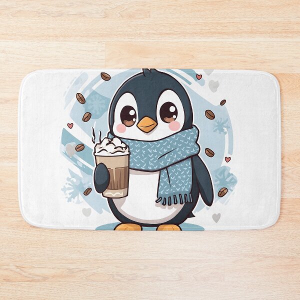 Item preview, Cute Coffee Penguin Sticker | Kawaii Winter Penguin with Latte | Cozy Penguin Illustration designed and sold by dreamz-world.