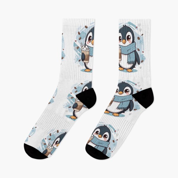 Item preview, Cute Coffee Penguin Sticker | Kawaii Winter Penguin with Latte | Cozy Penguin Illustration designed and sold by dreamz-world.