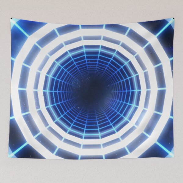 Item preview, Blue Circular Wireframe Tunnel & Neons designed and sold by Electric Shock!! Design.