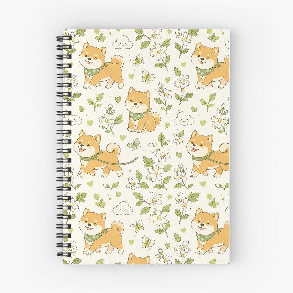 Item preview, Shiba Inu Jasmine Walk Kawaii Floral Pattern designed and sold by Soft Berry Studio.