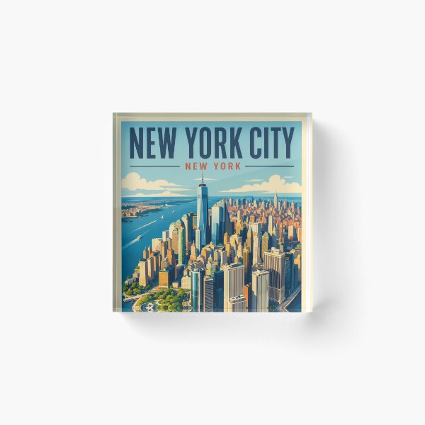 Item preview, Vintage New York City Travel Poster - NYC Skyline Art designed and sold by Funky Bear Illustrations.