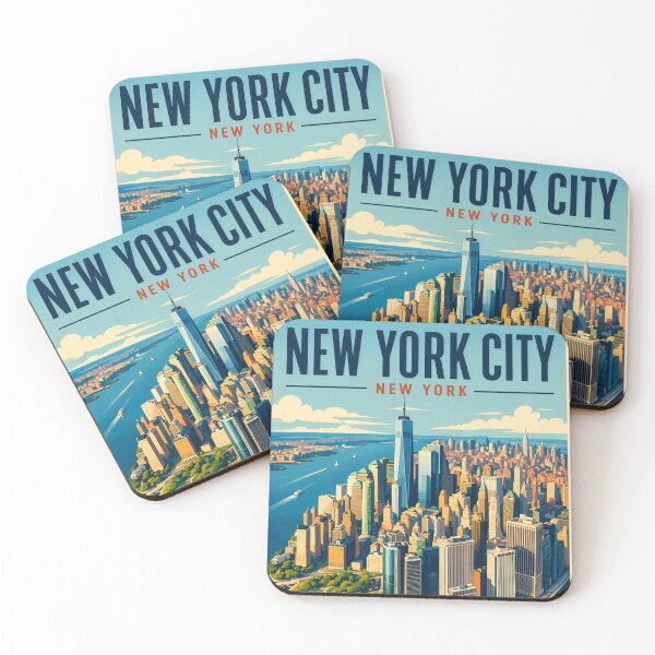 Item preview, Vintage New York City Travel Poster - NYC Skyline Art designed and sold by Funky Bear Illustrations.