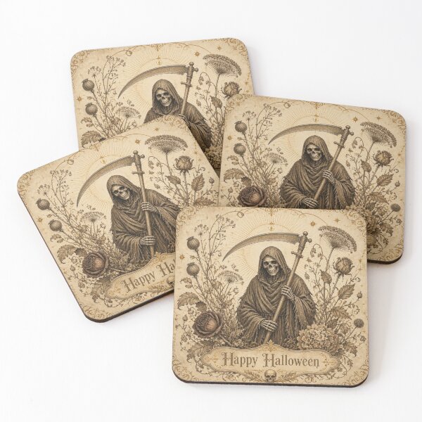 Item preview, Ivory Vintage Halloween Reaper Design designed and sold by SunnyDesign82.