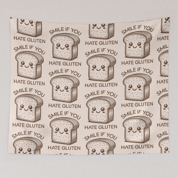 Item preview, Smile If You Hate Gluten Cute Smiling Bread Gluten Intolerance Humor designed and sold by KLArtzStore.