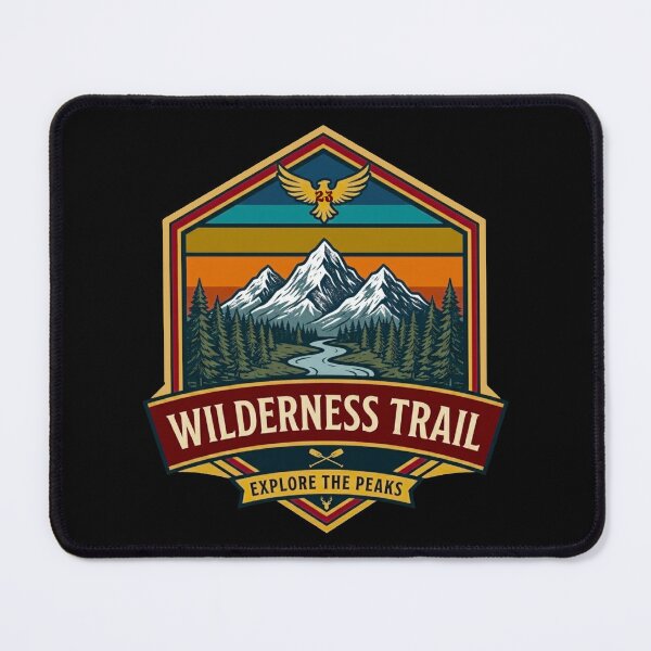 Item preview, Wilderness Trail Retro Eagle Mountain Vintage Art designed and sold by Global-Command.