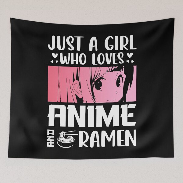 Item preview, Just A Girl Who Loves Anime & Ramen – Minimalist Anime Girl designed and sold by bella-rosa87.