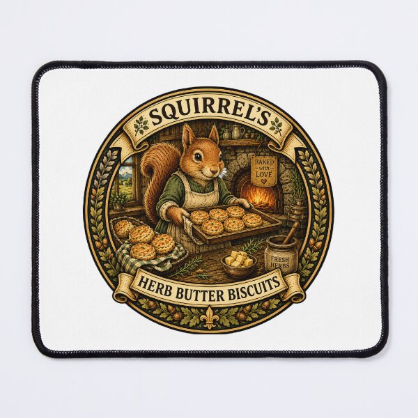 Item preview, Squirrel's Herb Butter Biscuits | Cozy Woodland Bakery | Cottagecore Fantasy Squirrel designed and sold by MrDev.