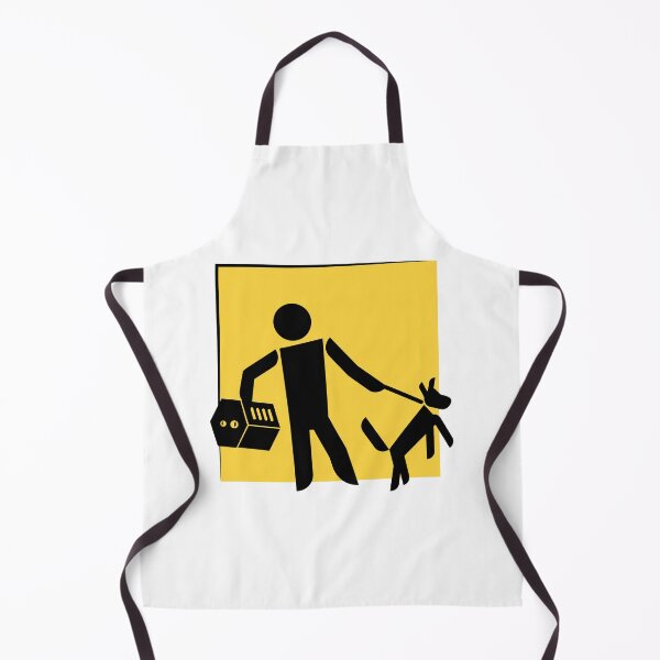 Item preview, Stick person with dog and cat (yellow) designed and sold by Ben-Schaal.