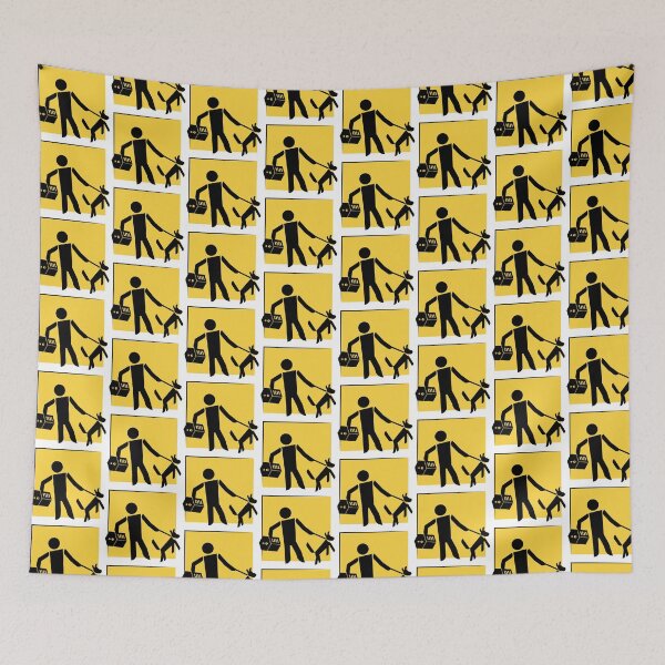 Item preview, Stick person with dog and cat (yellow) designed and sold by Ben-Schaal.