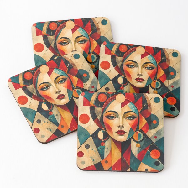 Item preview, Bold Geometric Woman Portrait – Colorful Abstract Female Face designed and sold by GutyzDesignsES.