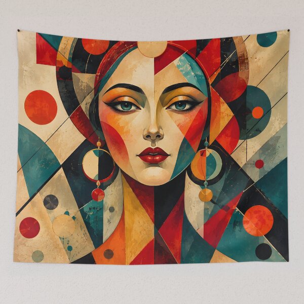 Item preview, Bold Geometric Woman Portrait – Colorful Abstract Female Face designed and sold by GutyzDesignsES.
