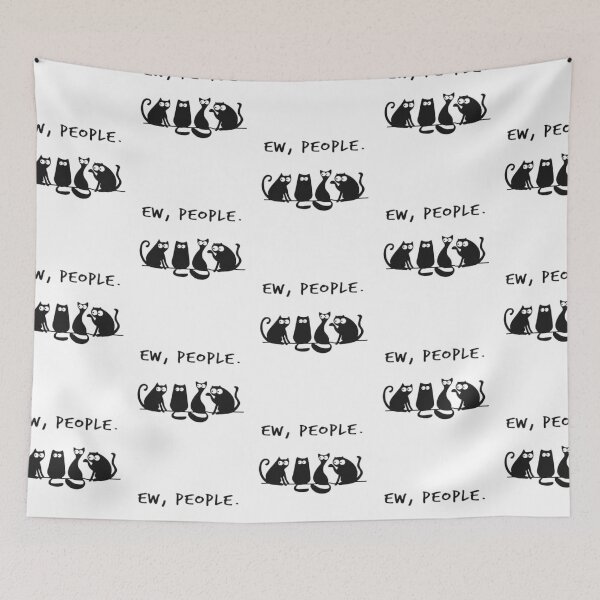 Item preview, Ew People Funny Black Cat Design For Introverts designed and sold by FloraMyst.