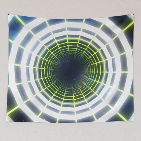 Item preview, Yellow Circular Wireframe Tunnel & Neons designed and sold by Electric Shock!! Design.