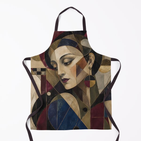 Item preview, Geometric Woman Portrait – Moody Cubist Female Face in Jewel Tones designed and sold by GutyzDesignsES.