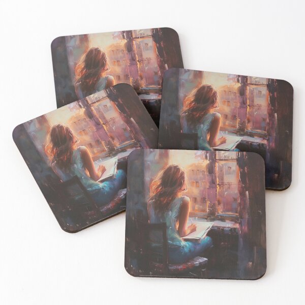 Item preview, Young Woman Sketching by the Window designed and sold by AniDragonfly.