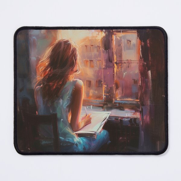 Item preview, Young Woman Sketching by the Window designed and sold by AniDragonfly.