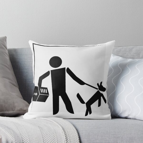 Item preview, Stick person with dog and cat (Grey/Gray) designed and sold by Ben-Schaal.