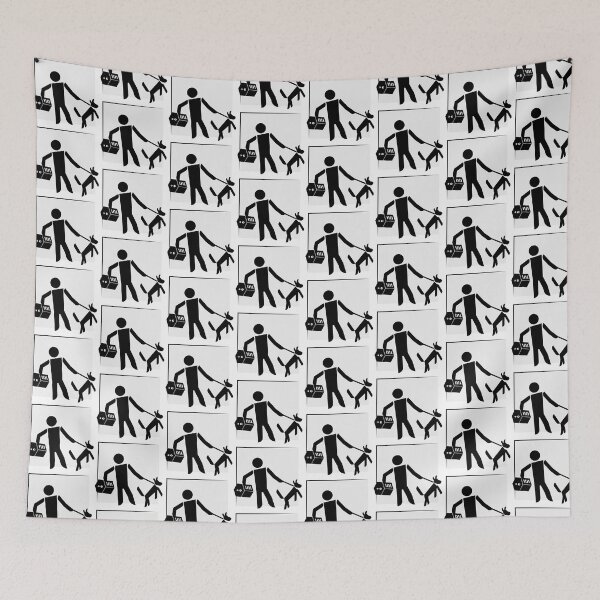 Item preview, Stick person with dog and cat (Grey/Gray) designed and sold by Ben-Schaal.