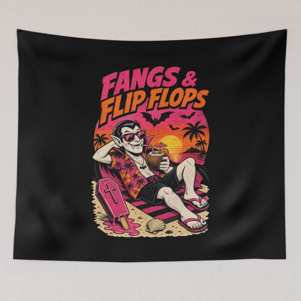 Item preview, Fangs and Flip Flops - Funny Vampire Beach Vacation designed and sold by Simon-Art-Land.