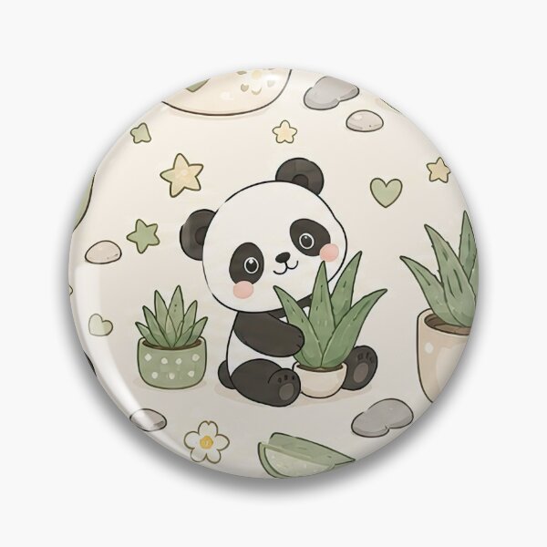 Item preview, Cute Panda Aloe Vera Garden Kawaii Pattern designed and sold by Soft Berry Studio.