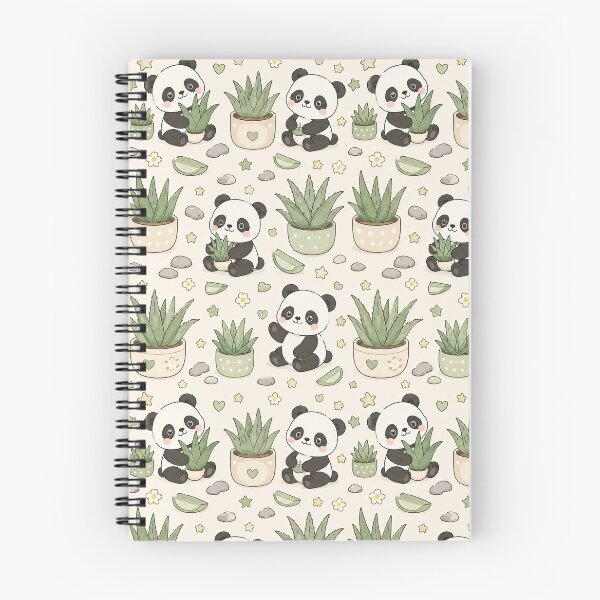 Item preview, Cute Panda Aloe Vera Garden Kawaii Pattern designed and sold by Soft Berry Studio.