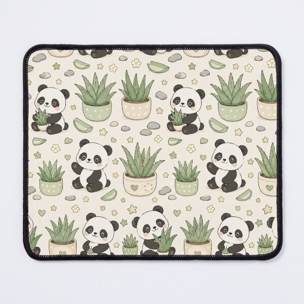 Item preview, Cute Panda Aloe Vera Garden Kawaii Pattern designed and sold by Soft Berry Studio.
