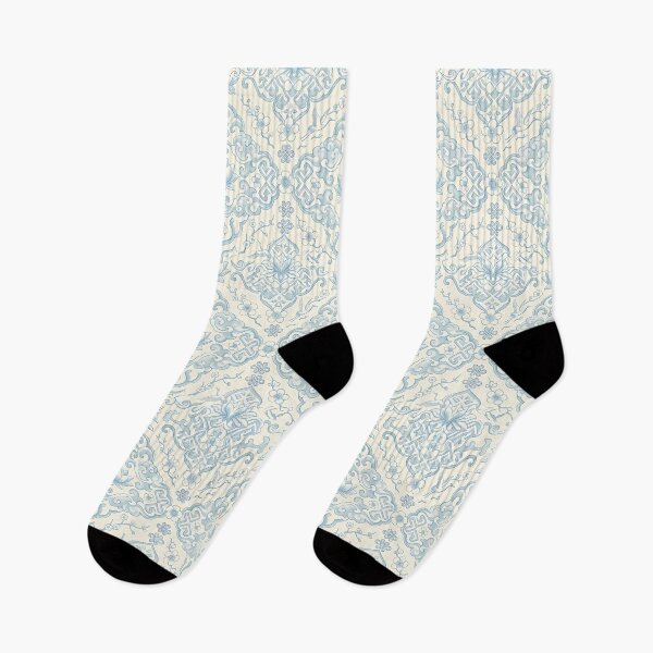 Item preview, Elegant Sky Blue Dancheong Lotus Infinite Seamless Pattern designed and sold by SOOstudio73.