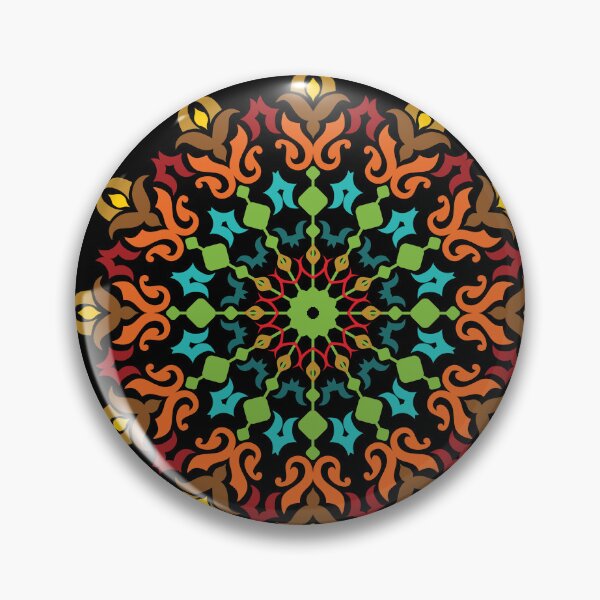 Item preview, Ethnic multi color floral mandala ornament designed and sold by PowerAntShop.