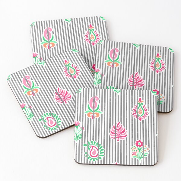 Item preview, Candy Stripe Garden - Black Cherry green designed and sold by Fabricatemyart.