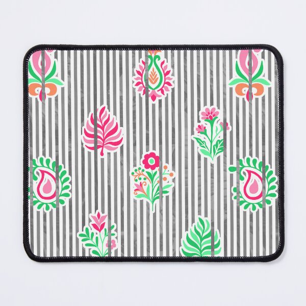Item preview, Candy Stripe Garden - Black Cherry green designed and sold by Fabricatemyart.