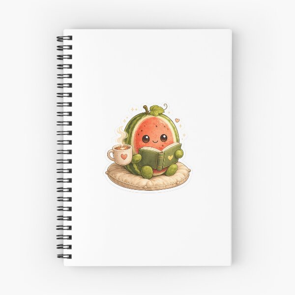 Item preview, Cute Watermelon Reading a Book with Coffee | Cozy Book Lover Kawaii Sticker designed and sold by MUSA'S.