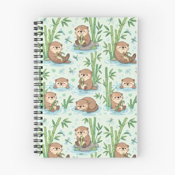 Item preview, Cute Otter Bamboo Pond Kawaii Pattern designed and sold by Soft Berry Studio.