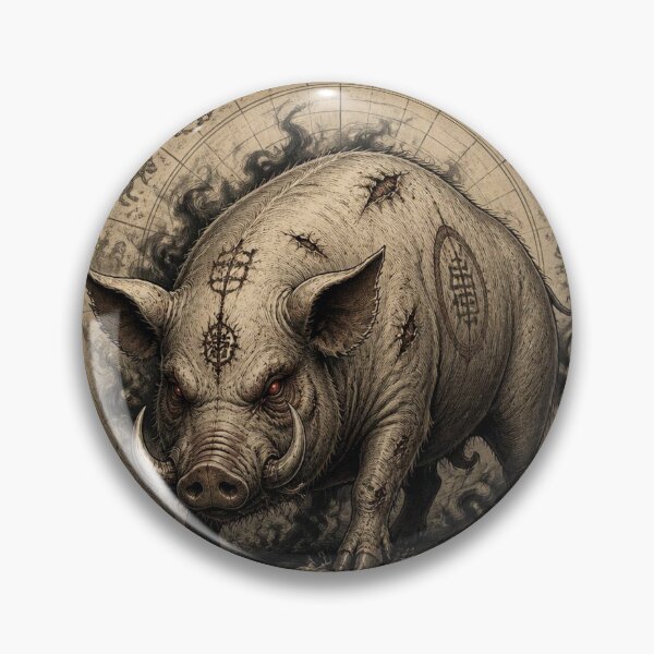 Item preview, Chinese Zodiac Demonic Pig Halloween Design designed and sold by SunnyDesign82.