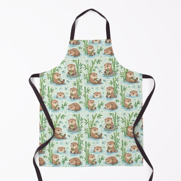 Item preview, Cute Otter Bamboo Pond Kawaii Pattern designed and sold by Soft Berry Studio.