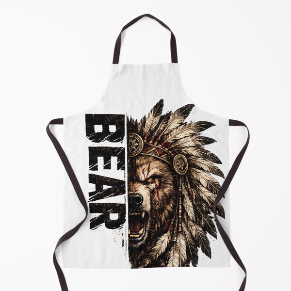 Item preview, Bear Warrior Feather Headdress | Vintage Tribal Bear T-Shirt Design PNG designed and sold by SupernovaNote.