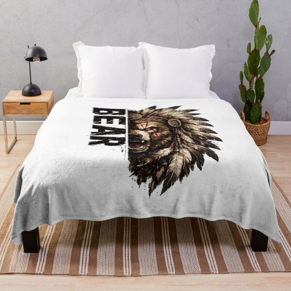 Item preview, Bear Warrior Feather Headdress | Vintage Tribal Bear T-Shirt Design PNG designed and sold by SupernovaNote.