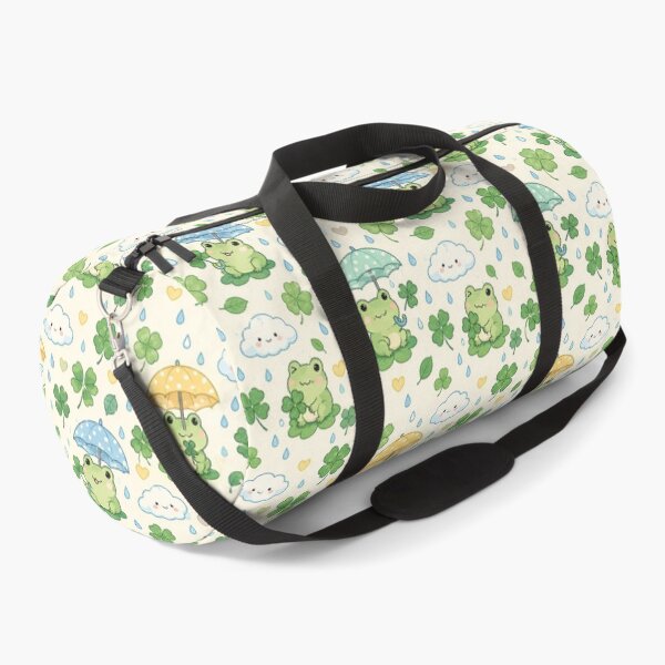 Item preview, Cute Frog Clover Rain Kawaii Pattern designed and sold by Soft Berry Studio.
