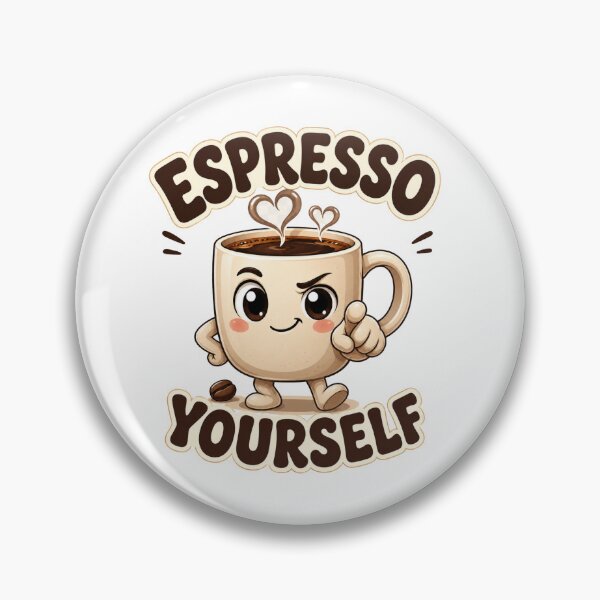 Item preview, Espresso Yourself Funny Coffee Mug Cartoon Cute Coffee Lover Pun Design designed and sold by RoPrincess.
