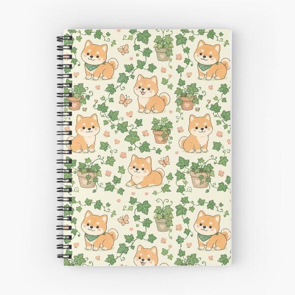 Item preview, Cute Shiba Inu Ivy Garden Kawaii Pattern designed and sold by Soft Berry Studio.