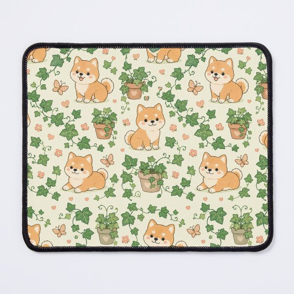 Item preview, Cute Shiba Inu Ivy Garden Kawaii Pattern designed and sold by Soft Berry Studio.